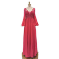 Arabic fuchsia A-Line Sparkle Beaded Luxury Long Evening Dresses Gowns A Line Beaded for Women Party 2025 LA72380