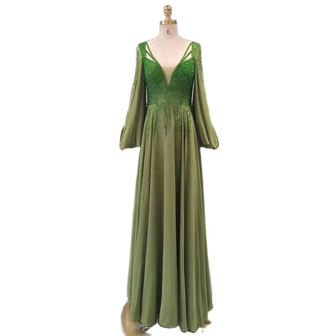 Arabic fuchsia A-Line Sparkle Beaded Luxury Long Evening Dresses Gowns A Line Beaded for Women Party 2025 LA72380