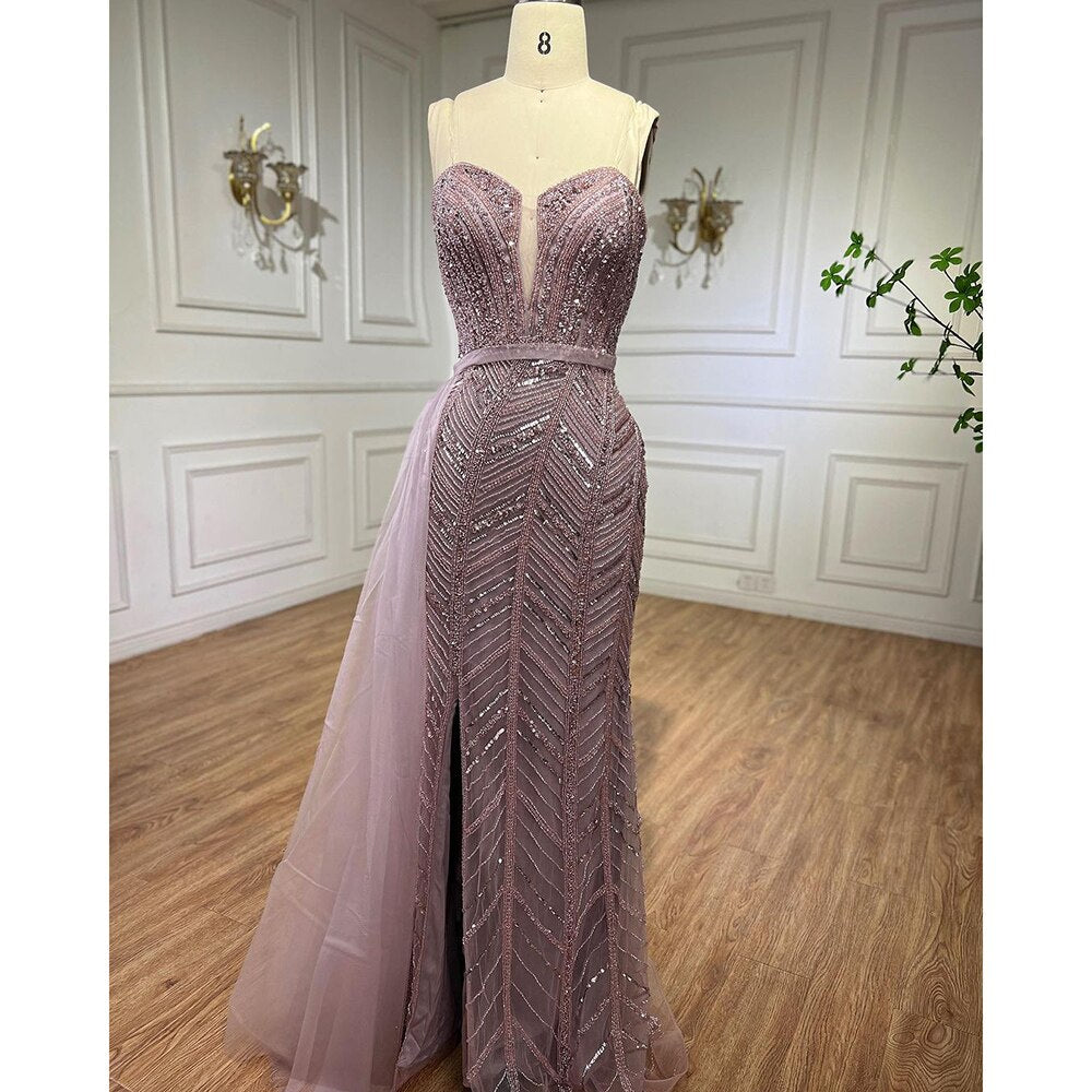 Robe de soirée longue style sirène turquoise, sexy, fendue sur le côté, avec perles, pour femme, tenue de mariage, 2025, LA71966 