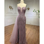 Robe de soirée longue style sirène turquoise, sexy, fendue sur le côté, avec perles, pour femme, tenue de mariage, 2025, LA71966 