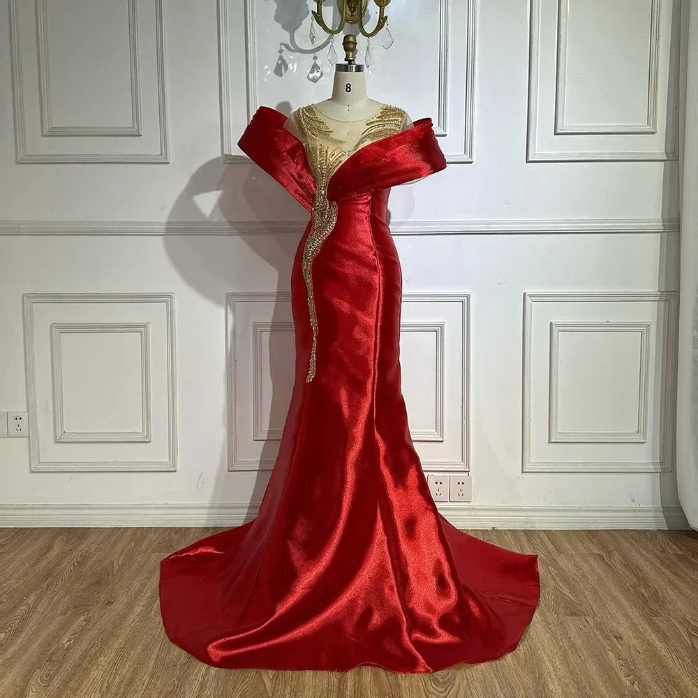 Luxury Designer Mermaid Satin Evening Dresses Gowns For Party 2025 LA72902