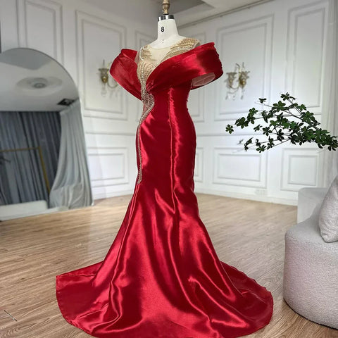 Robe de soirée sirène en satin de luxe, modèle LA72902, 2025 