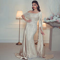 Pink Cape Sleeve Elegant Mermaid Beaded Luxury Evening Dresses Gowns 2025  For Woman Wedding Party LA71694
