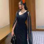 Mermaid Evening Dresses with Cape Sleeves 2025 LA71889