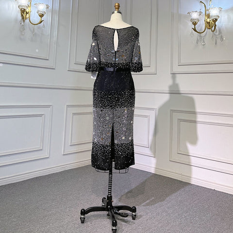 Black Mermaid Kralen Avond Jurken Elegante Luxe Enkellange 2025 Voor Vrouwen Party LA71594