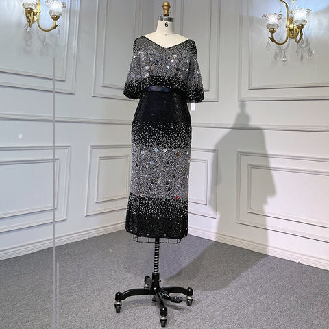 Black Mermaid Kralen Avond Jurken Elegante Luxe Enkellange 2025 Voor Vrouwen Party LA71594