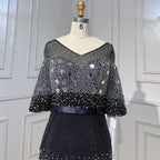 Black Mermaid Kralen Avond Jurken Elegante Luxe Enkellange 2025 Voor Vrouwen Party LA71594