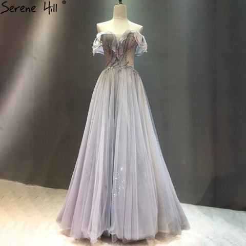 Blue A-Line Sexy Evening Dresses Gowns 2025 Beading Sleeveless For Women Wedding Party LA71148