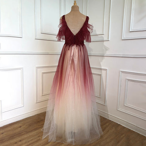 On Sale No Return No Refund Blue A-Line Sexy Evening Dresses Gowns 2025  Beaded Luxury For Women Wedding Party LA70775