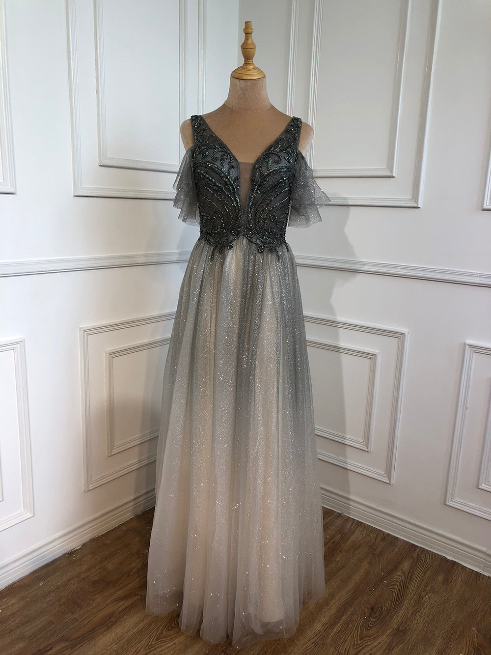 On Sale No Return No Refund Blue A-Line Sexy Evening Dresses Gowns 2025  Beaded Luxury For Women Wedding Party LA70775