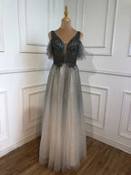 On Sale No Return No Refund Blue A-Line Sexy Evening Dresses Gowns 2025  Beaded Luxury For Women Wedding Party LA70775