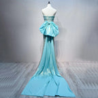 Blue Beaded Mermaid Evening Dresses 2025 Elegant Gowns for Women Engagement Party LA72110