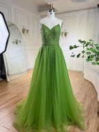 Vestidos de noche de lujo estilo Dubái, corte en A, con mangas tipo capa y cuentas, estilo árabe, ideales para bodas y fiestas. Modelo LA72191 (2025). 