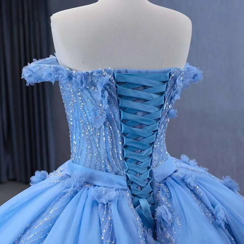 Vestido de novia Cenicienta Azul Elegante Vestido de baile de lujo Vestidos de novia 2025 HM231124 