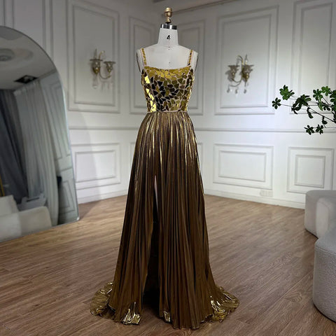 Blue Halter Straps Front Lace-Up Back Mermaid Beaded Sequined Evening Gown for Women | Wedding Party 2025 LA72612