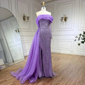 Blue Mermaid Elegant One Shoulder Evening Dresses Gowns Luxury Pearls Beaded For Women Wedding Party 2025 LA72244