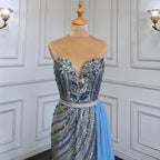 Blue Mermaid Elegant With Skirt Sexy Strapless Evening Dresses Gowns Luxury Beaded 2025 For Women Party LA71743