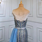 Blue Mermaid Elegant With Skirt Sexy Strapless Evening Dresses Gowns Luxury Beaded 2025 For Women Party LA71743