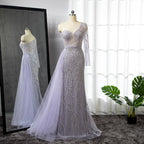 Blue Mermaid Sexy Elegant One Shoulder Evening Dresses Gowns Beaded Luxury  2025 For Women Party LA71629