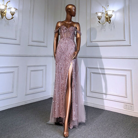 Luxury Mermaid Pink Evening Dresses for Women Wedding Party LA71571