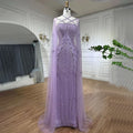 Caramel Elegant Cape Sleeves Beaded Mermaid Luxury Dubai Evening Dresses Gowns For Women Wedding Party 2025 LA71905B