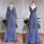 Caramel Mermaid Beaded Evening Dresses Gowns Feather Luxury Elegant For Woman Wedding Party 2025 LA71866