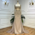 Caramel Mermaid Beads With Skirt Luxury Arabic Evening Dresses  Gowns For Women Wedding Party 2025 LA72014