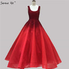 Champange A-Line Crystal Beaded Sexy Lace Up Luxury Dubai Evening Dresses Gowns For Women Wedding Party LA70232