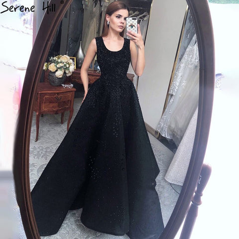 Champange A-Line Crystal Beaded Sexy Lace Up Luxury Dubai Evening Dresses Gowns For Women Wedding Party LA70232