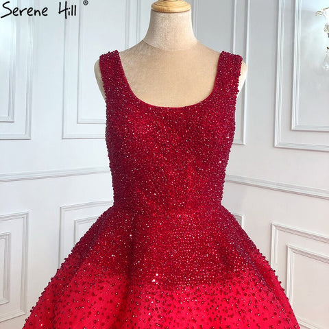 Champange A-Line Crystal Beaded Sexy Lace Up Luxury Dubai Evening Dresses Gowns For Women Wedding Party LA70232