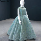 Clear Water Blue Sparkle Flower Girl Dresses Cap Sleeves  For Party And Wedding 2025 HTA0051
