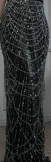 Nude Mermaid Arabia Beaded Evening Dress Gown with Detachable Skirt for Formal Occasion 2025 LA72243A