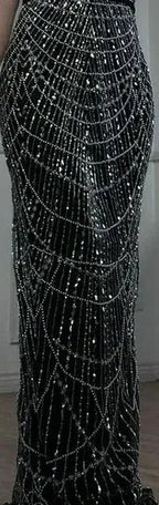 Nude Mermaid Arabia Beaded Evening Dress Gown with Detachable Skirt for Formal Occasion 2025 LA72243A