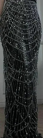 Nude Mermaid Arabia Beaded Evening Dress Gown with Detachable Skirt for Formal Occasion 2025 LA72243A