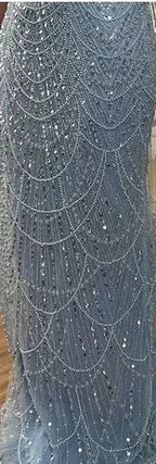Nude Mermaid Arabia Beaded Evening Dress Gown with Detachable Skirt for Formal Occasion 2025 LA72243A