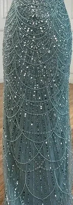 Nude Mermaid Arabia Beaded Evening Dress Gown with Detachable Skirt for Formal Occasion 2025 LA72243A
