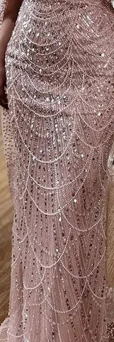 Nude Mermaid Arabia Beaded Evening Dress Gown with Detachable Skirt for Formal Occasion 2025 LA72243A