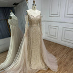 Nude Mermaid Arabia Beaded Evening Dress Gown with Detachable Skirt for Formal Occasion 2025 LA72243A