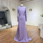 Black Satin Split Mermaid Luxury Evening Dress Gown LA72476