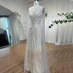 Luxury Lilac Feathers Evening Dresses with Cape Sleeves LA72036