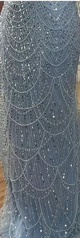 Elegante vestido de noche de lujo estilo sirena con hombros descubiertos, ideal para fiestas en Dubái (LA72243)