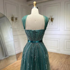 Dubai Turquoise Spaghetti Strap Mermaid Luxury Beaded Evening Dresses Gowns For Women Wedding Party 2026 LA72322