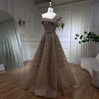 Elegant Black Beaded A-Line Evening Gown 2025 - Off-Shoulder Luxury Dress for Women - Long Party Dress LA72224