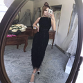 Elegant Black & White Feather  Midi  Evening Dresses  LA72076