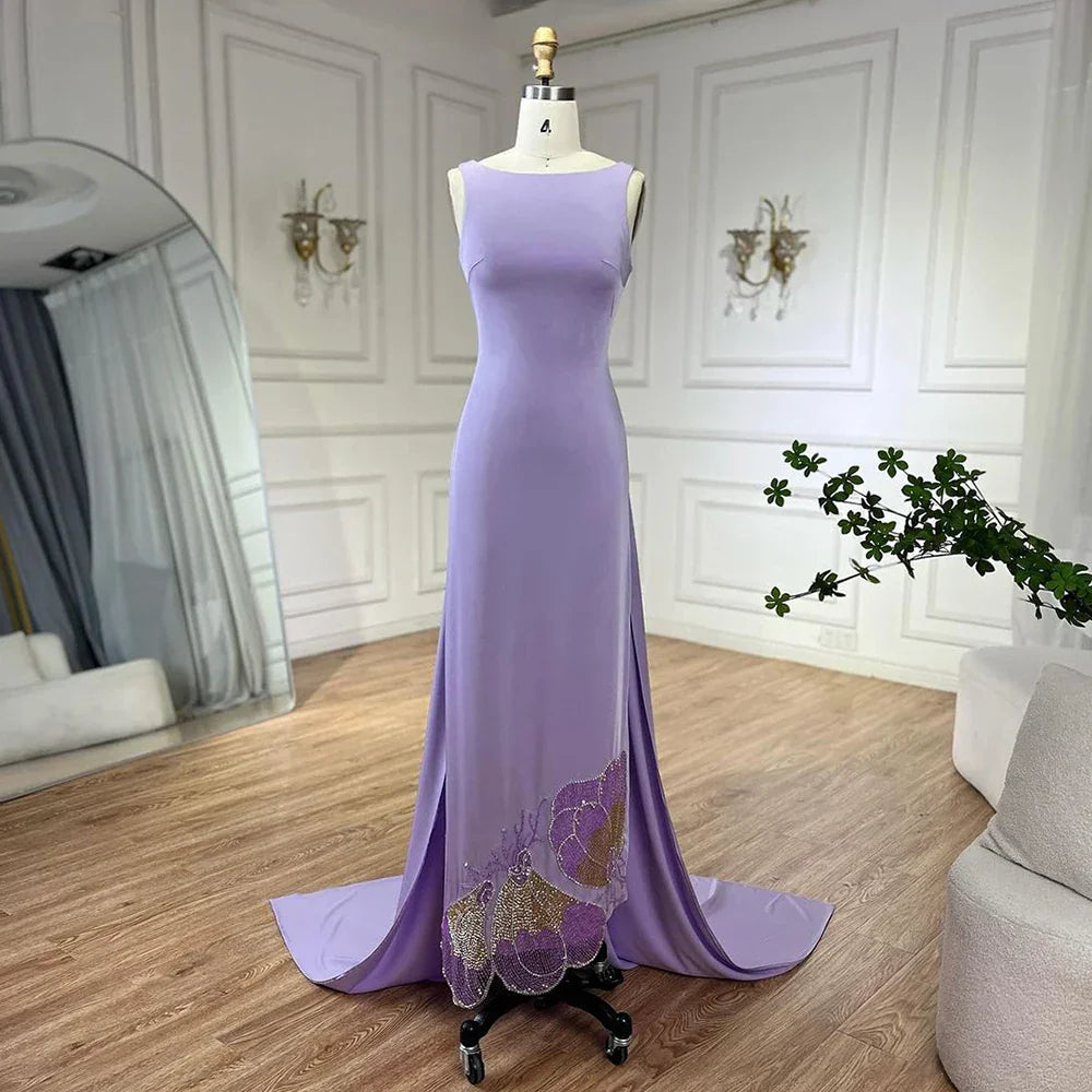 Elegant Coral Pink Butterfly Beaded Evening Dress LA72497