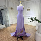 Elegant Coral Pink Butterfly Beaded Evening Dress LA72497