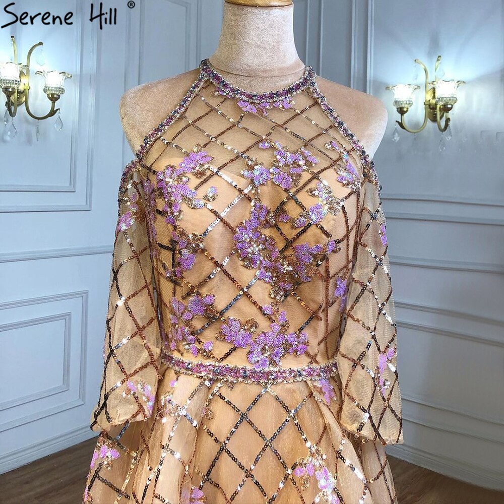 Gold Luxury  Ankle Length Midi dress Evening Party   Dresses Wedding  2025  Evening Gowns  For Woman Dresses LA71051