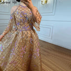 Gold Luxury  Ankle Length Midi dress Evening Party   Dresses Wedding  2025  Evening Gowns  For Woman Dresses LA71051