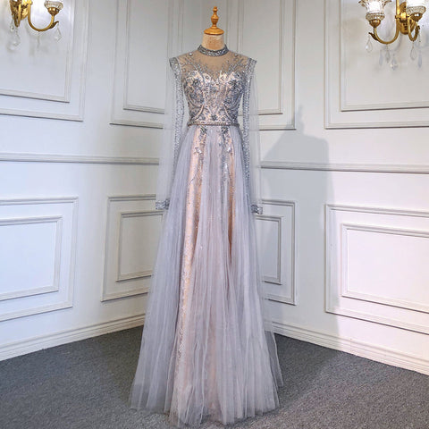 Gold Luxury Cape Sleeves Evening Dresses Gowns 2025 Beaded Mermaid Elegant For Woman Party  LA71604