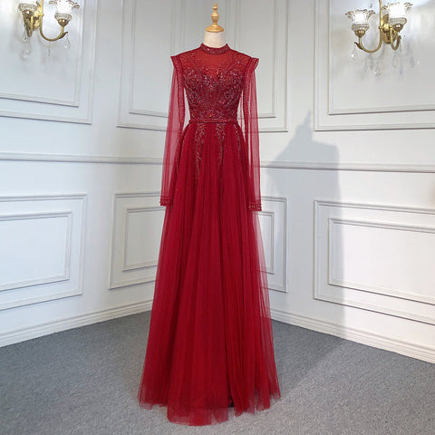 Gold Luxury Cape Sleeves Evening Dresses Gowns 2025 Beaded Mermaid Elegant For Woman Party  LA71604